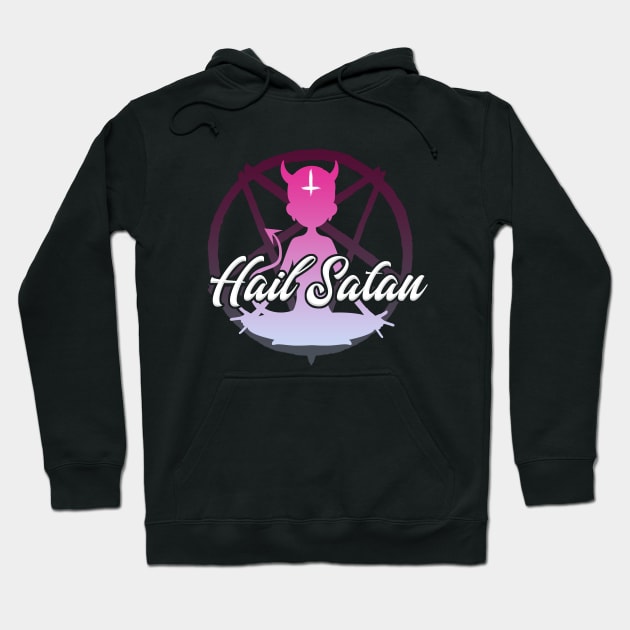 Hail Satan | Pink Yogi Print | Satanic Yoga Hoodie by WearSatan